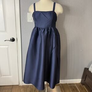 Petal and Pup Women's Isla Midi Dress, Navy Blue, L